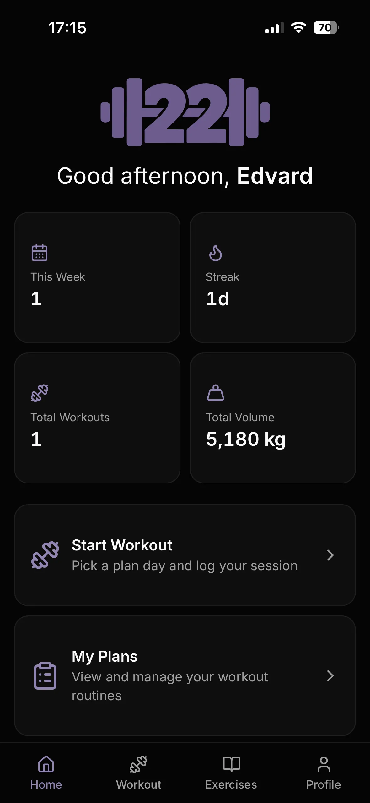 Gymlog22 screenshot 1