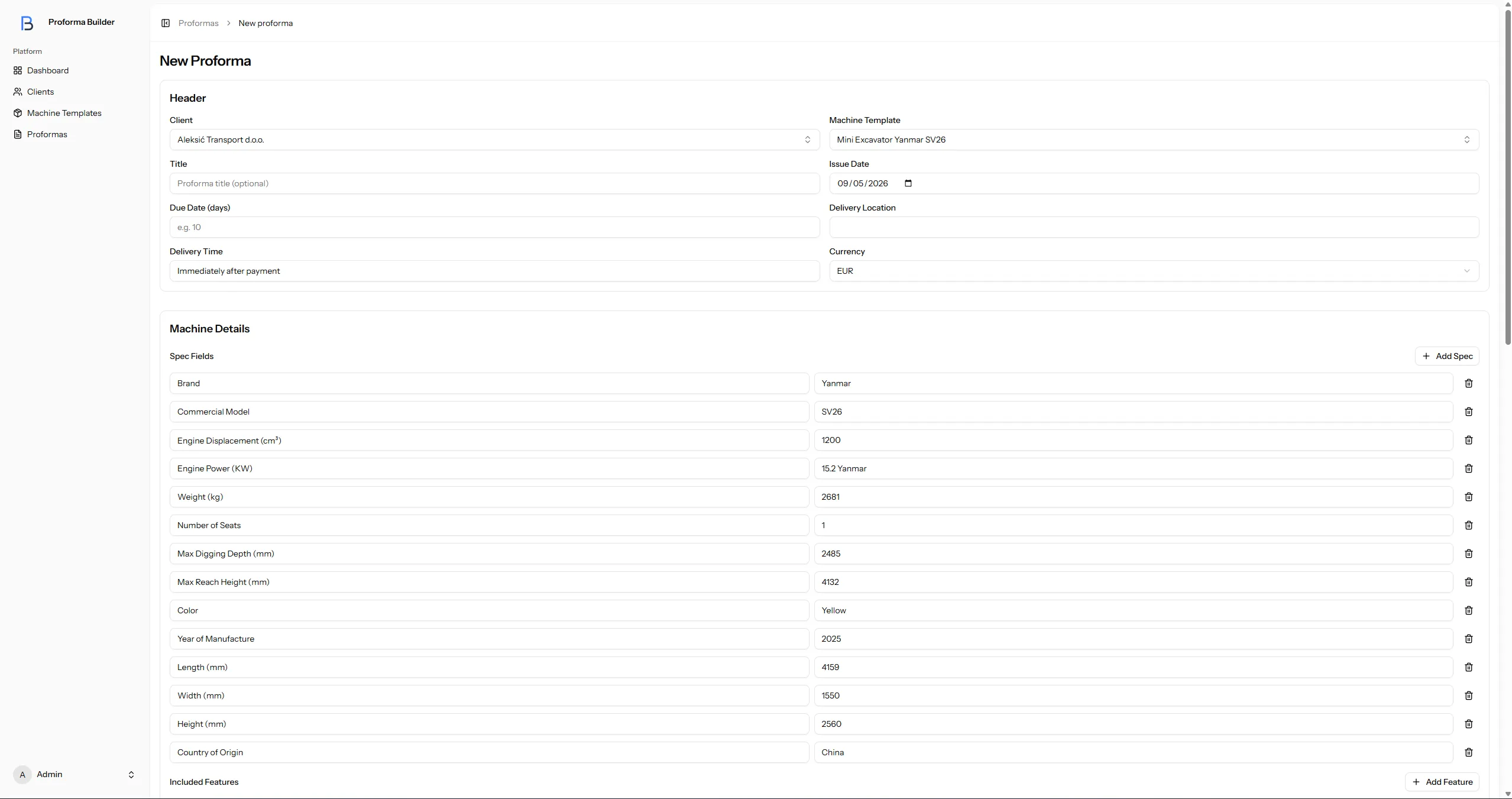 Proforma Builder screenshot 10